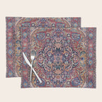 Antique Ornate Plum Spice Persian Kirman Rug Placemat Gallery Image 1