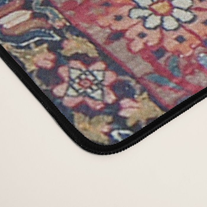 Antique Ornate Plum Spice Persian Kirman Rug Desk Mat Gallery Image 4