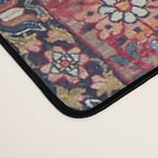 Antique Ornate Plum Spice Persian Kirman Rug Desk Mat Gallery Image 4