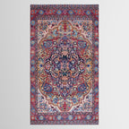 Antique Ornate Plum Spice Persian Kirman Rug Tablecloth Gallery Image 2