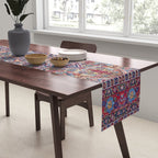 Antique Ornate Plum Spice Persian Kirman Rug Table Runner Gallery Image 2