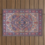 Antique Ornate Plum Spice Persian Kirman Rug Outdoor Rug Gallery Image 1