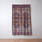 Antique Ornate Plum Spice Persian Kirman Rug Window Curtain Gallery Image 3