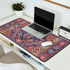 Antique Ornate Plum Spice Persian Kirman Rug Desk Mat Gallery Image 2