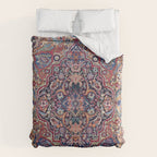 Antique Ornate Plum Spice Persian Kirman Rug Duvet Cover Gallery Image 6