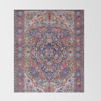 Antique Ornate Plum Spice Persian Kirman Rug Throw Blanket Gallery Image 2