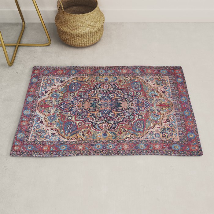 Antique Ornate Plum Spice Persian Kirman Rug Rug Gallery Image 1