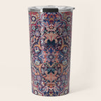 Antique Ornate Plum Spice Persian Kirman Rug Travel Mug Gallery Image 1