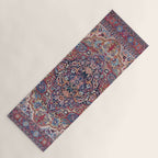Antique Ornate Plum Spice Persian Kirman Rug Yoga Mat Gallery Image 1