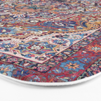 Antique Ornate Plum Spice Persian Kirman Rug Bath Mat Gallery Image 3
