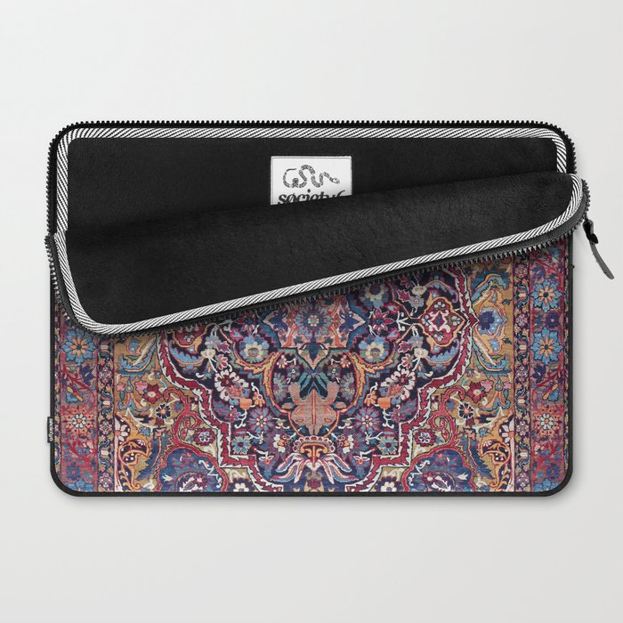 Antique Ornate Plum Spice Persian Kirman Rug Laptop Sleeve Gallery Image 2