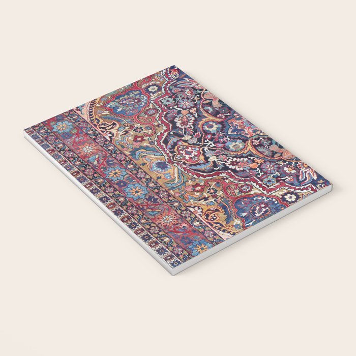 Antique Ornate Plum Spice Persian Kirman Rug Notebook Gallery Image 3
