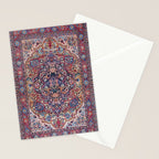 Antique Ornate Plum Spice Persian Kirman Rug Stationery Card Gallery Image 2