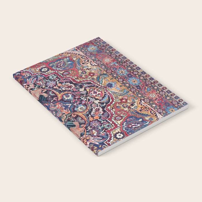Antique Ornate Plum Spice Persian Kirman Rug Notebook Gallery Image 2
