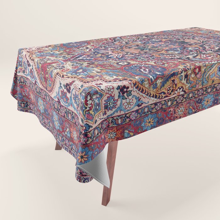 Antique Ornate Plum Spice Persian Kirman Rug Tablecloth Gallery Image 1