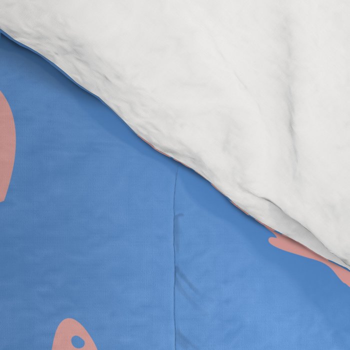 Retro Coastal Shells on Blue Comforter Gallery Image 4