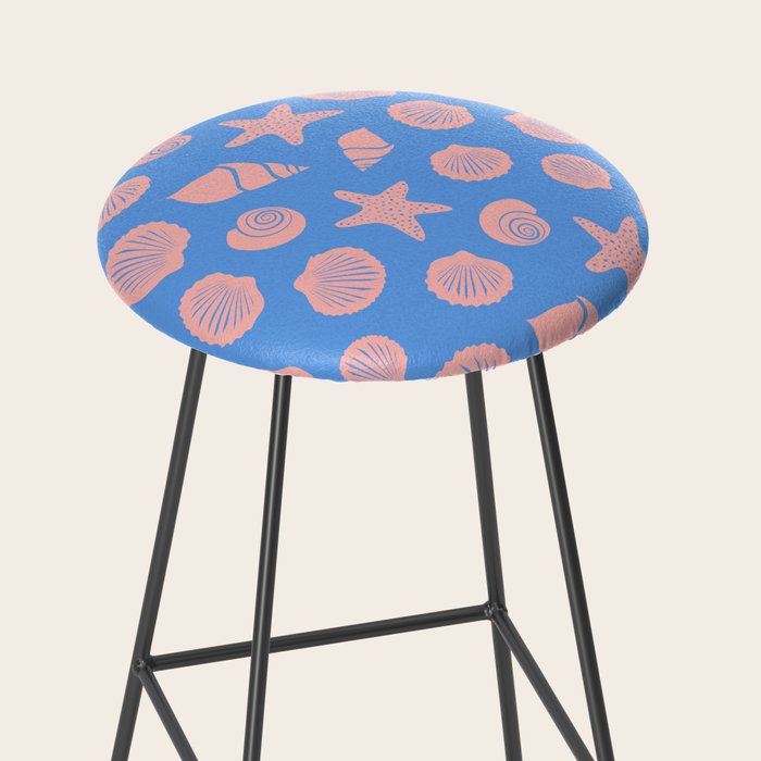 Retro Coastal Shells on Blue Stool Gallery Image 2