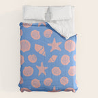 Retro Coastal Shells on Blue Comforter Gallery Image 6