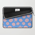 Retro Coastal Shells on Blue Laptop Sleeve Gallery Image 2