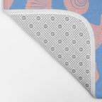 Retro Coastal Shells on Blue Bath Mat Gallery Image 2