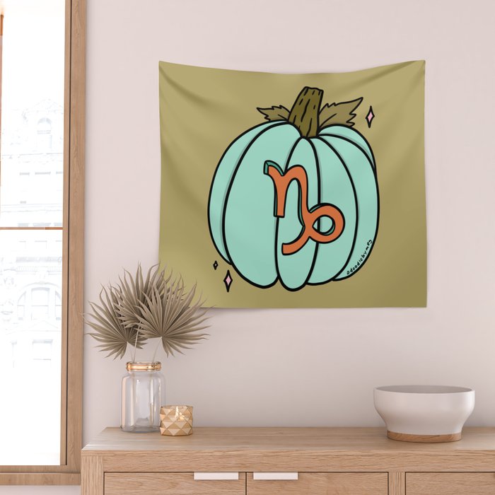 Capricorn Pumpkin Wall Tapestry Gallery Image 2