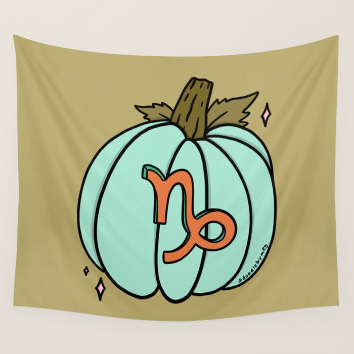 Capricorn Pumpkin Wall Tapestry Gallery Image 1