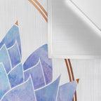 Violet Zen Lotus Flower Watercolor Wall Tapestry Gallery Image 3