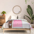Cute Pink Door with Yard Flamingos in Palm Springs Comforter Gallery Image 3