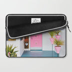 Cute Pink Door with Yard Flamingos in Palm Springs Laptop Sleeve Gallery Image 2