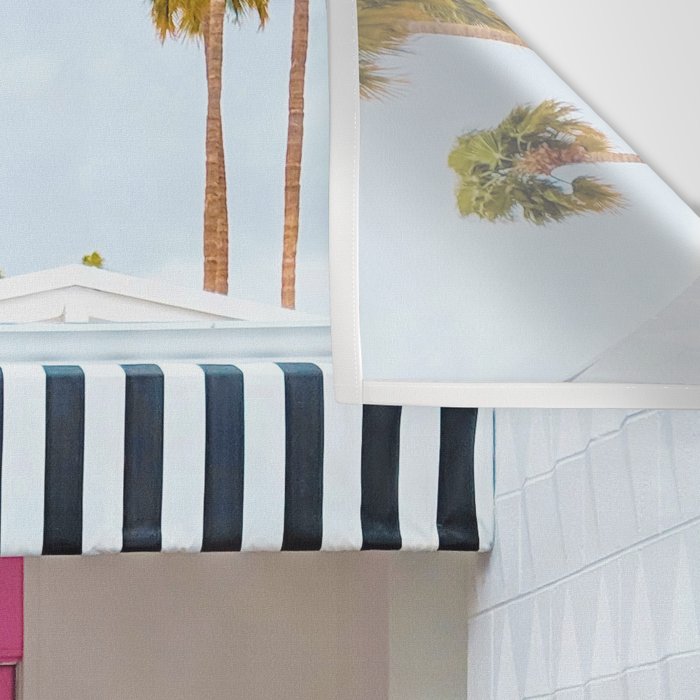 Cute Pink Door with Yard Flamingos in Palm Springs Wall Tapestry Gallery Image 3