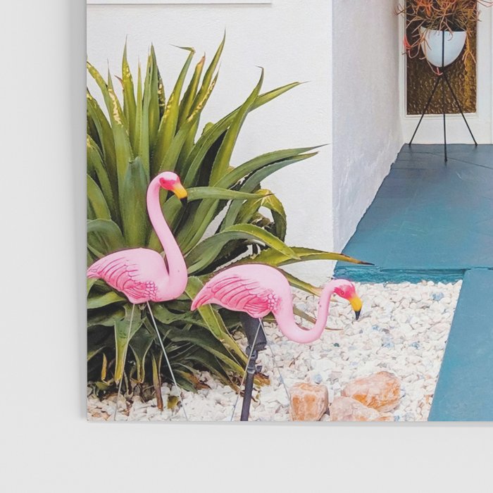 Cute Pink Door with Yard Flamingos in Palm Springs Poster Gallery Image 3