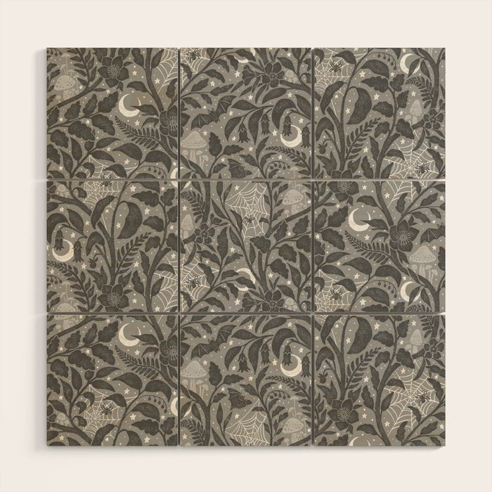 Mysterious Garden - Grayscale  Wood Wall Art Gallery Image 1