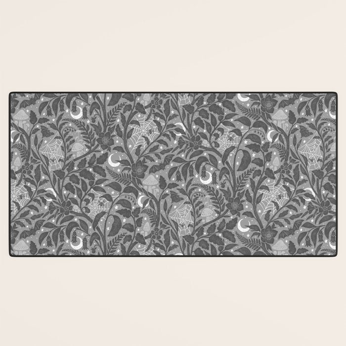 Mysterious Garden - Grayscale  Desk Mat Gallery Image 3