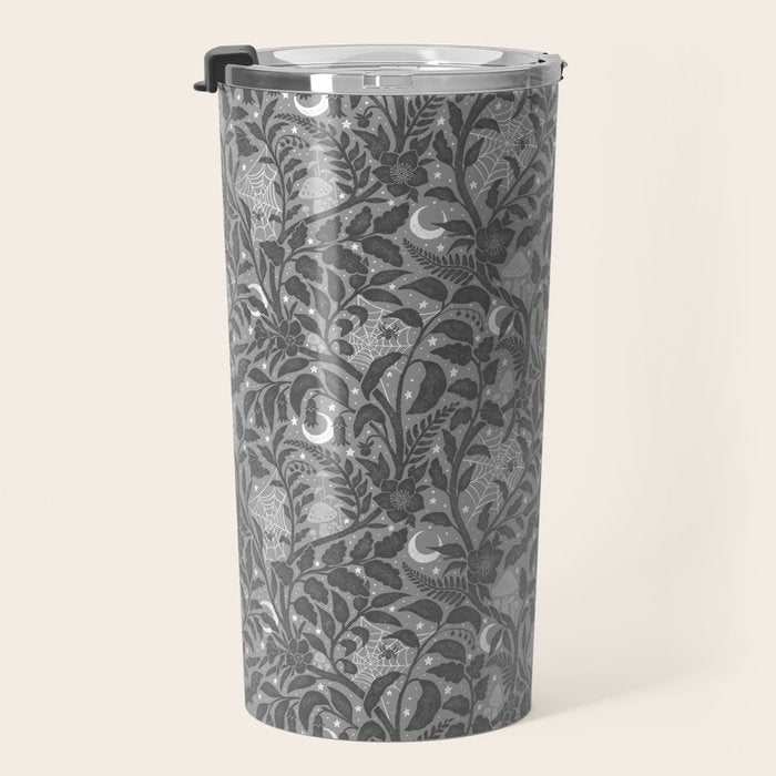 Mysterious Garden - Grayscale  Travel Mug Gallery Image 3