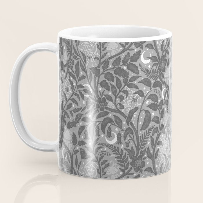 Mysterious Garden - Grayscale  Coffee Mug Gallery Image 3