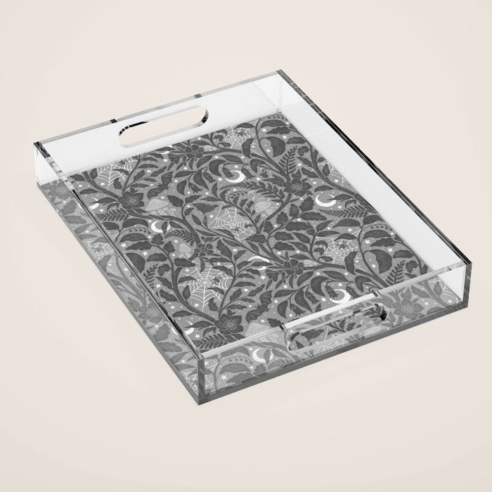 Mysterious Garden - Grayscale  Acrylic Tray Gallery Image 1