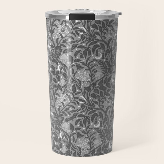 Mysterious Garden - Grayscale  Travel Mug Gallery Image 1