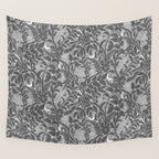 Mysterious Garden - Grayscale  Wall Tapestry Gallery Image 4
