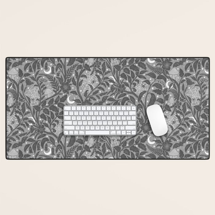 Mysterious Garden - Grayscale  Desk Mat Gallery Image 1