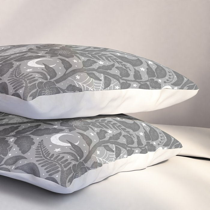 Mysterious Garden - Grayscale  Pillow Sham Gallery Image 3