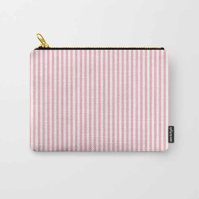 Light Pink and White Vertical Stripe Pattern for Refined Interior Design Carry All Pouch Gallery Image 1