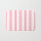 Light Pink and White Vertical Stripe Pattern for Refined Interior Design Bath Mat Gallery Image 1