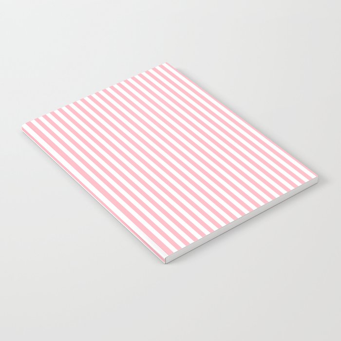 Light Pink and White Vertical Stripe Pattern for Refined Interior Design Notebook Gallery Image 2
