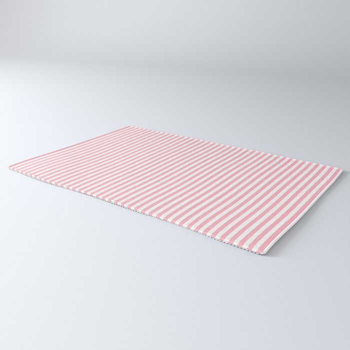 Light Pink and White Vertical Stripe Pattern for Refined Interior Design Rug Gallery Image 3