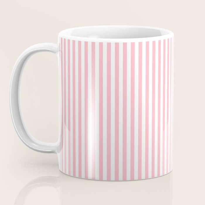 Light Pink and White Vertical Stripe Pattern for Refined Interior Design Coffee Mug Gallery Image 3