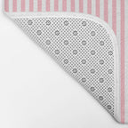Light Pink and White Vertical Stripe Pattern for Refined Interior Design Bath Mat Gallery Image 2
