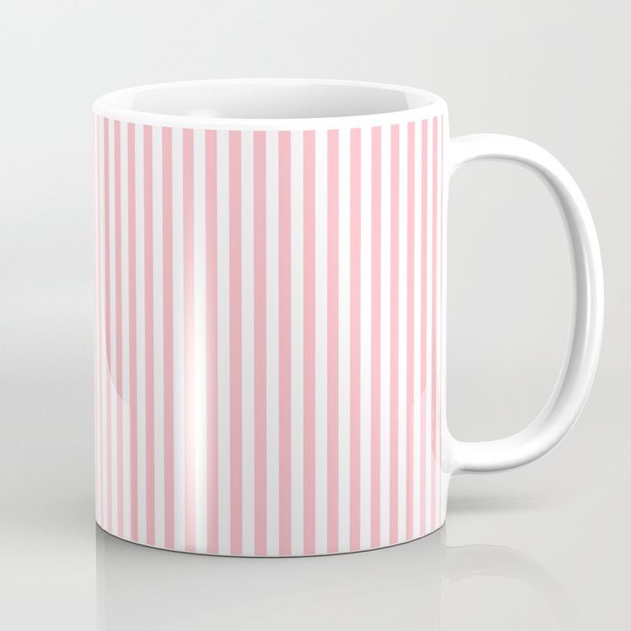 Light Pink and White Vertical Stripe Pattern for Refined Interior Design Coffee Mug Gallery Image 1