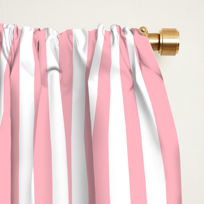 Light Pink and White Vertical Stripe Pattern for Refined Interior Design Window Curtain Gallery Image 2
