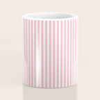 Light Pink and White Vertical Stripe Pattern for Refined Interior Design Coffee Mug Gallery Image 4