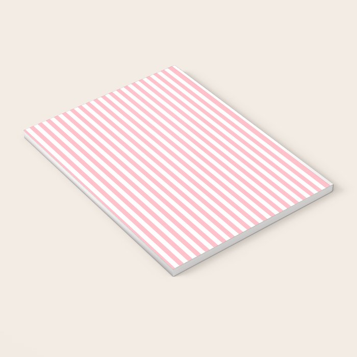 Light Pink and White Vertical Stripe Pattern for Refined Interior Design Notebook Gallery Image 3